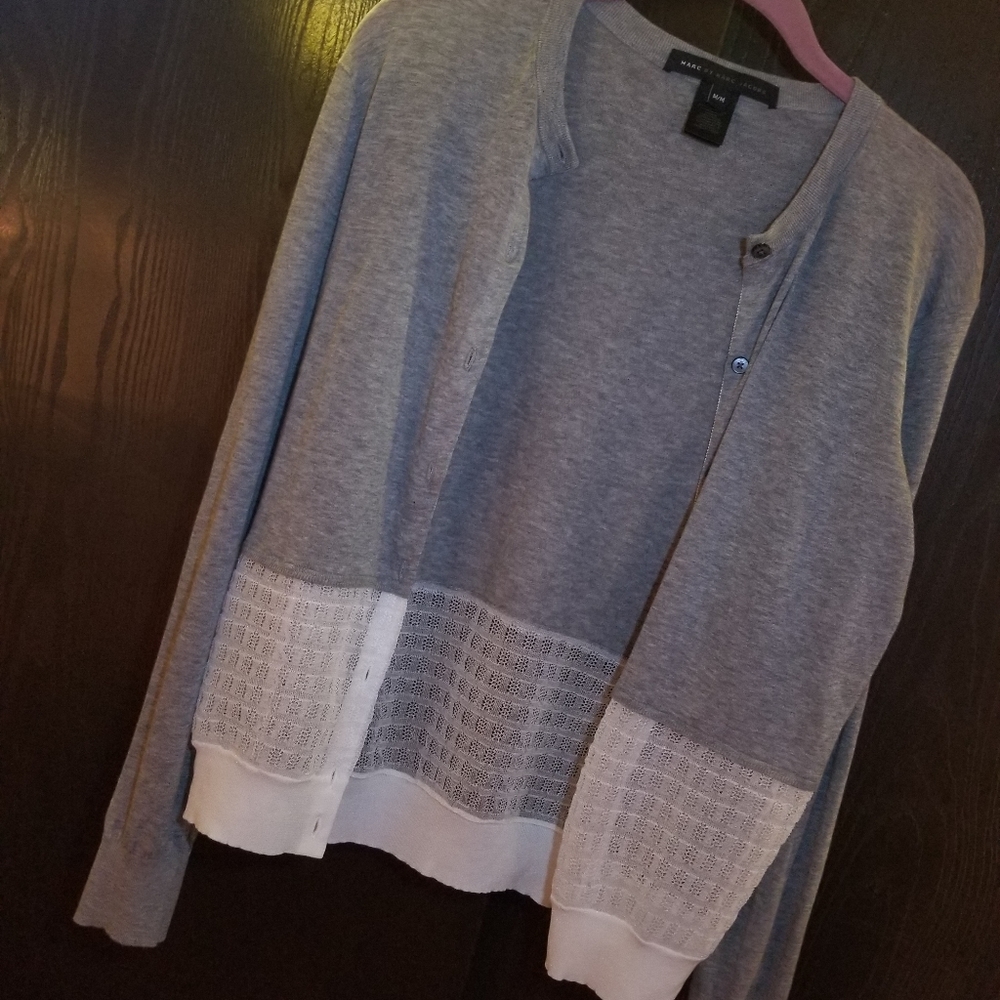 Marc by Marc Jacobs Grey and white cardigan